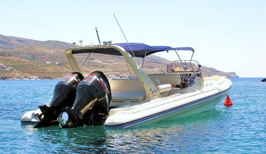 HBH III at her anchorage in Koundouros Bay, Kea Island, Greece.