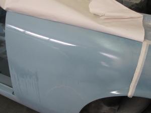 One of the first 'Azzuro Celeste' paint trials