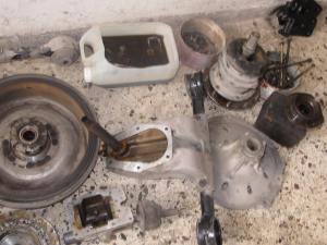 Few of the parts to be reconditioned. The clutch disc and diaphragm were replaced.