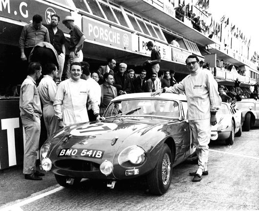 MGB's were and still are raced extensively. Here with Paddy Hopkirk.